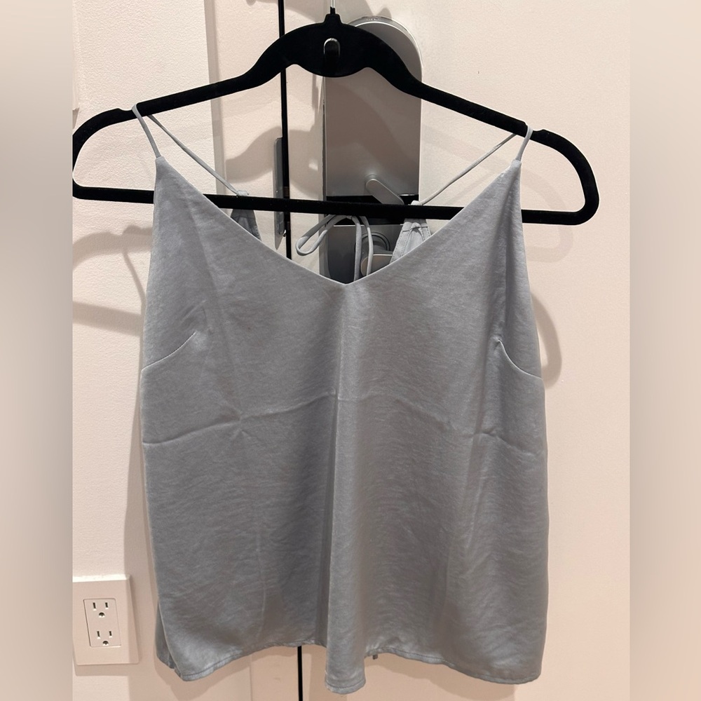 NWOT Banana Republic Satin Adjustable Tie Blue Tank Top